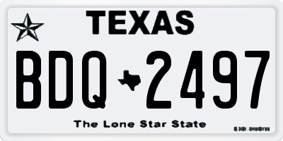 TX license plate BDQ2497