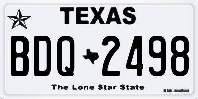 TX license plate BDQ2498
