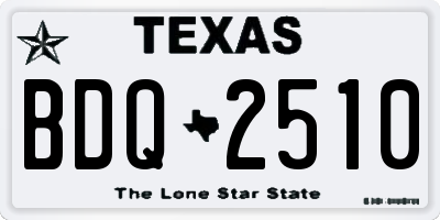 TX license plate BDQ2510