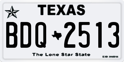 TX license plate BDQ2513