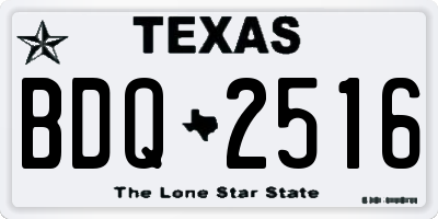 TX license plate BDQ2516