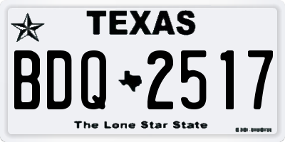 TX license plate BDQ2517