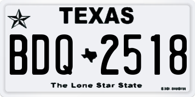 TX license plate BDQ2518
