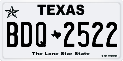 TX license plate BDQ2522