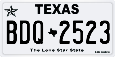TX license plate BDQ2523