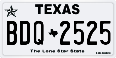 TX license plate BDQ2525