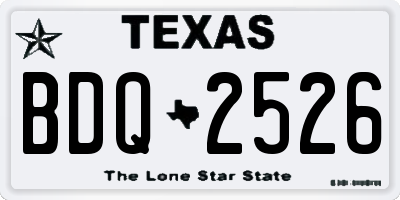 TX license plate BDQ2526
