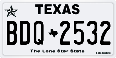 TX license plate BDQ2532