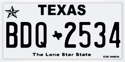 TX license plate BDQ2534