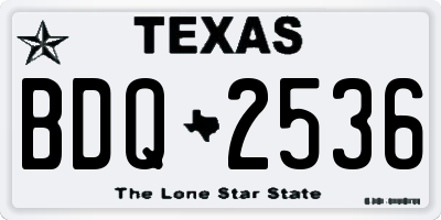 TX license plate BDQ2536