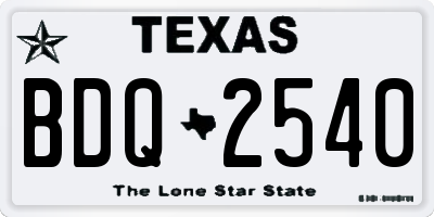 TX license plate BDQ2540