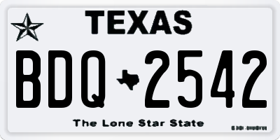 TX license plate BDQ2542