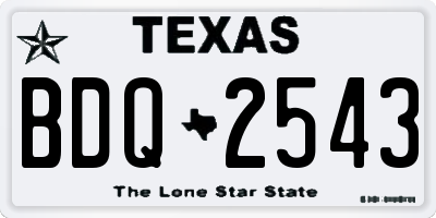 TX license plate BDQ2543