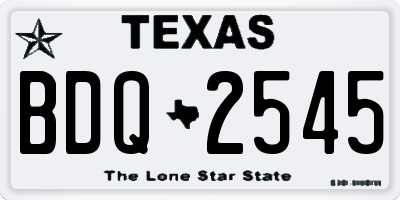 TX license plate BDQ2545