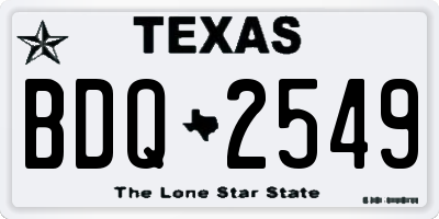 TX license plate BDQ2549