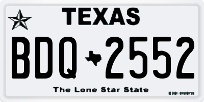 TX license plate BDQ2552