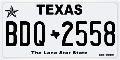 TX license plate BDQ2558