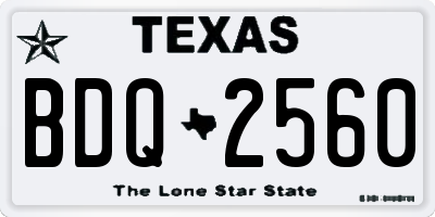 TX license plate BDQ2560