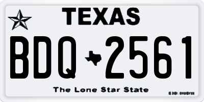 TX license plate BDQ2561