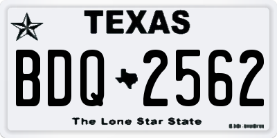 TX license plate BDQ2562