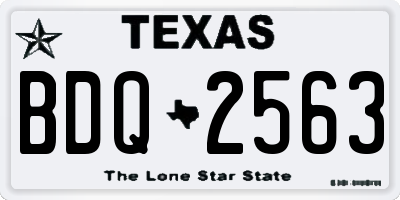 TX license plate BDQ2563