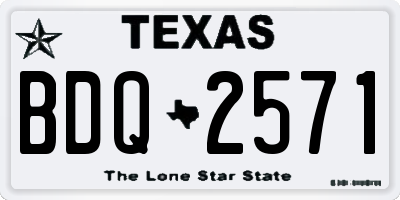 TX license plate BDQ2571