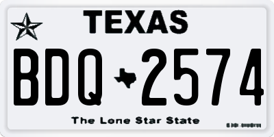 TX license plate BDQ2574
