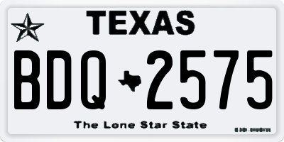 TX license plate BDQ2575