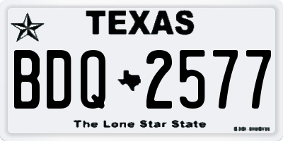 TX license plate BDQ2577