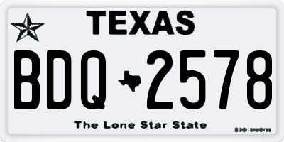 TX license plate BDQ2578