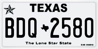 TX license plate BDQ2580