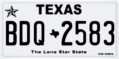 TX license plate BDQ2583