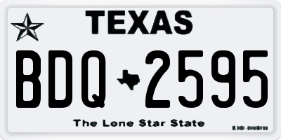 TX license plate BDQ2595
