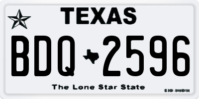 TX license plate BDQ2596