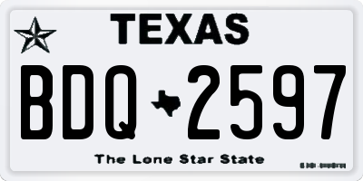 TX license plate BDQ2597