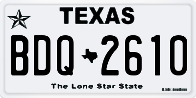 TX license plate BDQ2610