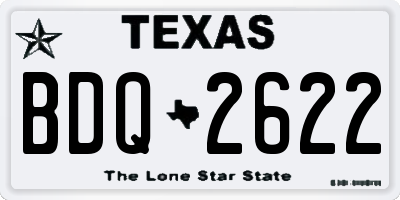 TX license plate BDQ2622
