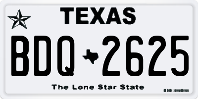 TX license plate BDQ2625