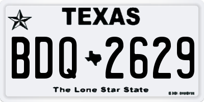 TX license plate BDQ2629