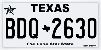 TX license plate BDQ2630