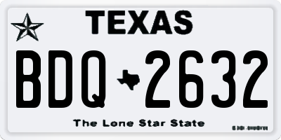 TX license plate BDQ2632