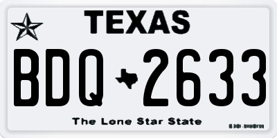 TX license plate BDQ2633