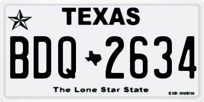 TX license plate BDQ2634