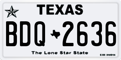 TX license plate BDQ2636