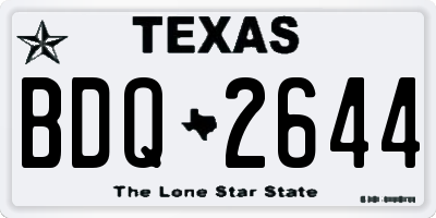 TX license plate BDQ2644