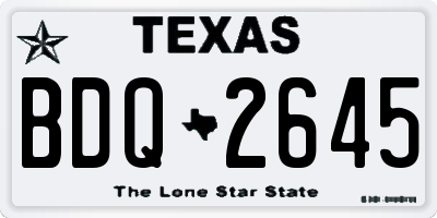 TX license plate BDQ2645