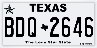 TX license plate BDQ2646