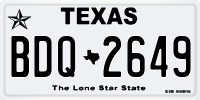 TX license plate BDQ2649