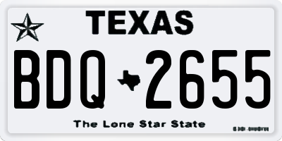 TX license plate BDQ2655