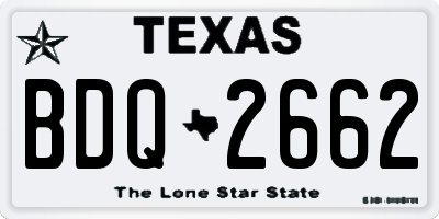TX license plate BDQ2662